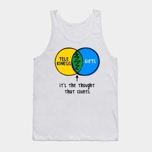 funny Venn diagram – it's the thought that counts (telekinesis and gifts) Tank Top